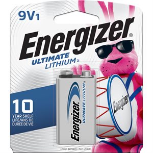 1PK Energizer Ultimate Lithium 9 Volt Battery