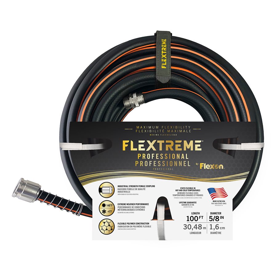 Garden Hose ?in x 100ft Flextreme Perfomance Rubber Black