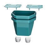 2PC Jeu De Jardinière Surélevée Latérale Turquoise