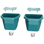 2PC Jeu De Jardinière Surélevée Latérale Turquoise