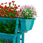 2PC Jeu De Jardinière Surélevée Latérale Turquoise